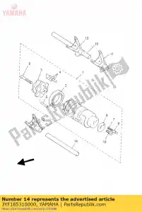 yamaha 3YF185310000 barra, guia do garfo de mudança 1 - Lado inferior