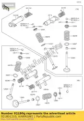 Here you can order the shim,t=1. 85 from Kawasaki, with part number 921801210: