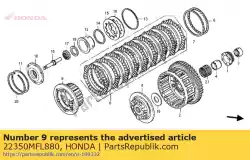 plaat comp., koppelingsdruk van Honda, met onderdeel nummer 22350MFL880, bestel je hier online: