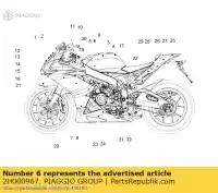 2H000967, Piaggio Group, etiqueta de la banda izquierda del tanque aprilia rsv 1000 2015 2016, Nuevo