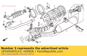Honda 18300HN2U10 conjunto silencioso - Lado inferior