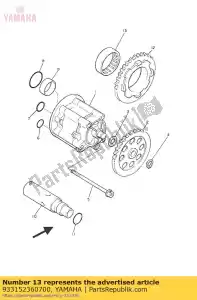 yamaha 933152360700 bearing ,cyl-cal r0ller 20g nt - Bottom side