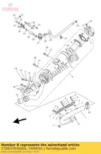 yamaha 1TDE47030000 muffler comp. 1 - Bottom side