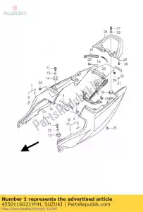 Suzuki 4550116G21YHH housse, siège arrière - La partie au fond