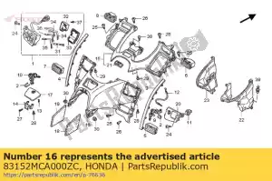 Honda 83152MCA000ZC riparo, in alto * r259p * - Il fondo
