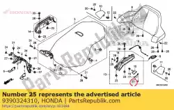 schroef, tappen, 4x12 van Honda, met onderdeel nummer 9390324310, bestel je hier online: