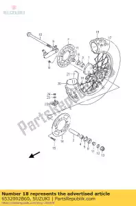 suzuki 6532002B60 jeu de rayons, arrière - La partie au fond