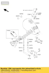 Kawasaki 180AA0608 bolt-upset-ws - Lado inferior