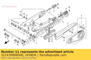 Honda 52143MBW000 collar, l. distancia de pivote - Lado inferior