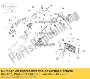 Piaggio Group 897482 support de plaque d'immatriculation - La partie au fond