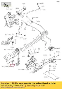 kawasaki 110567694 01 soporte, guardabarros fr - Lado inferior