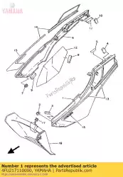 deksel, zijde 1 van Yamaha, met onderdeel nummer 4FU217110000, bestel je hier online: