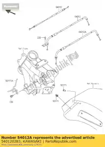 kawasaki 540120283 kabel-gasklep, vn1700a sluitend - Onderkant