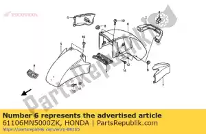 Honda 61106MN5000ZK pára-choque b, * ano126m * - Lado inferior