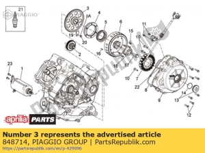 aprilia 848714 engrenagem do motor de arranque - Lado inferior