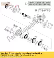 76633012000, KTM, ingranaggio folle 2. ingranaggio husqvarna ktm  duke 690 701 2015 2016 2017 2018 2019 2020 2021, Nuovo