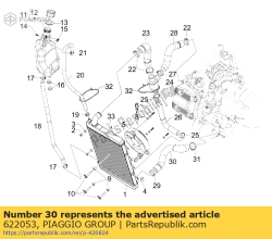 Aprilia 622053, Pomp aansluitslang, OEM: Aprilia 622053