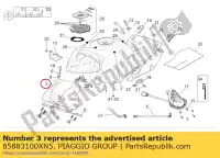 85883100XN5, Piaggio Group, pokrywa zbiornika paliwa. czarny aprilia rsv v r 1000 4, Nowy