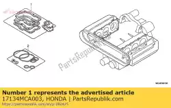 pakking, inlaatspruitstuk van Honda, met onderdeel nummer 17134MCA003, bestel je hier online: