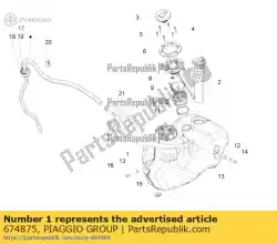 Tutaj możesz zamówić zbiornik paliwa od Piaggio Group , z numerem części 674875: