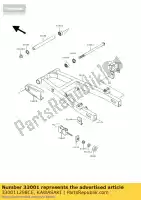 330011298CE, Kawasaki, Arm-comp-swing, zilver kawasaki el eliminator b f d e el250 el250d el250e el252 250 252 , Nieuw