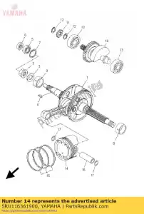 yamaha 5RU116361900 zuiger (0,50 mm o / s) - Onderkant