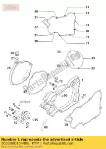 ktm 5033000104498 tapa embrague cpl. 125/200 20 - Lado inferior