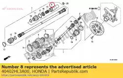 Aqui você pode pedir o junta, fr. Eixo de hélice em Honda , com o número da peça 40402HL3A00: