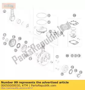 ktm 00050000030 kit piston gr.i 450 exc 08-11 - La partie au fond