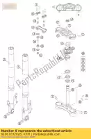 61001032026, KTM, bot.triple clamp cpl. 05 ktm super duke 990 2005 2006, New