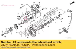 Here you can order the spring, reverse lever from Honda, with part number 28224MCA000: