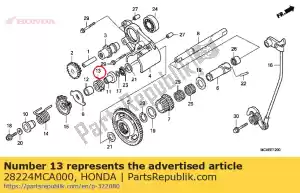 Honda 28224MCA000 spring, reverse lever - Bottom side