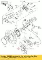 430340091, Kawasaki, freio de suporte, pinça traseira zx140 kawasaki  zzr 1400 2006 2007 2008 2009 2010 2011 2012 2013 2014 2015 2016 2017 2018 2019 2020 2021, Novo