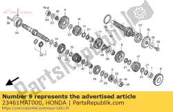 Aqui você pode pedir o engrenagem, terceiro contraeixo em Honda , com o número da peça 23461MAT000:
