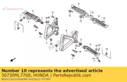 Ici, vous pouvez commander le bras, l. Pillion ste auprès de Honda , avec le numéro de pièce 50730ML7700: