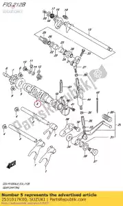 suzuki 2531017K00 came comp, changement de vitesse - La partie au fond