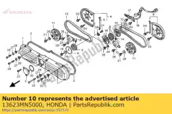 Here you can order the plate, timing belt guide (b) from Honda, with part number 13623MN5000: