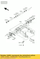 330011494EZ, Kawasaki, Arm-comp-swing, c.gray zx750-p4 kawasaki zx 750 1999 2000 2001 2002, Novo