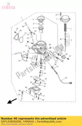 Ici, vous pouvez commander le couvercle, carburateur auprès de Yamaha , avec le numéro de pièce 5AP142800000: