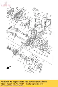 yamaha 913140501000 parafuso, soquete - Lado inferior