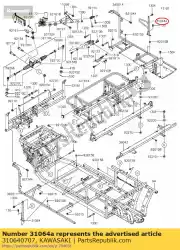 Ici, vous pouvez commander le 01 pipe-comp,côté siège,droit auprès de Kawasaki , avec le numéro de pièce 310640707: