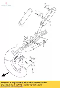 suzuki 1431037F21 cuerpo comp, silenciador - Lado inferior