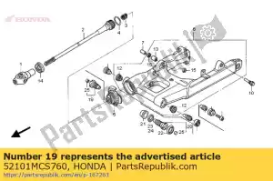 honda 52101MCS760 bolt assy., r. pivot - Bottom side