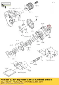 Kawasaki 132340045 wa?u, pompa olejowa - Dół