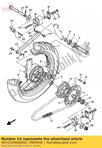 yamaha 4SV254460000 tandwiel aangedreven (46t) - Onderkant