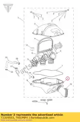 Qui puoi ordinare modanatura inferiore airbox da Triumph , con numero parte T2209553: