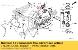 Ici, vous pouvez commander le bouchon comp., remplissage de carburant auprès de Honda , avec le numéro de pièce 17620KZZJ01: