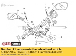 Aprilia AP8120915, Rechter spiegelrubber, OEM: Aprilia AP8120915