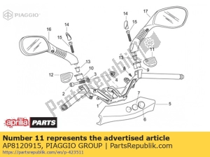 aprilia AP8120915 guma lusterka rh - Dół