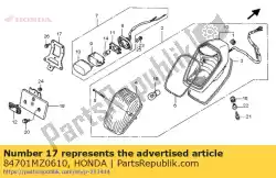 Aqui você pode pedir o suporte a, placa do número em Honda , com o número da peça 84701MZ0610: